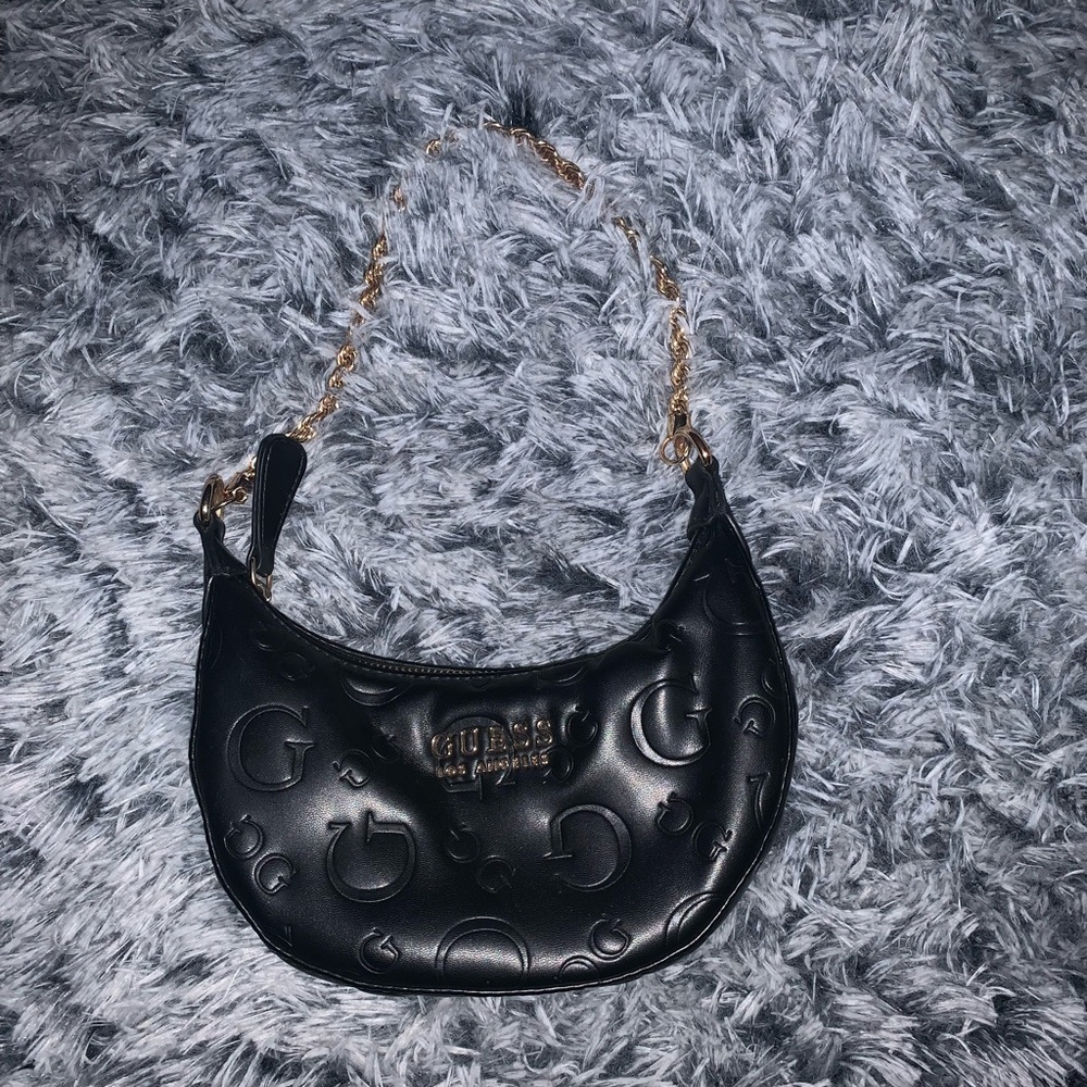 Black Embossed Shoulder Bag